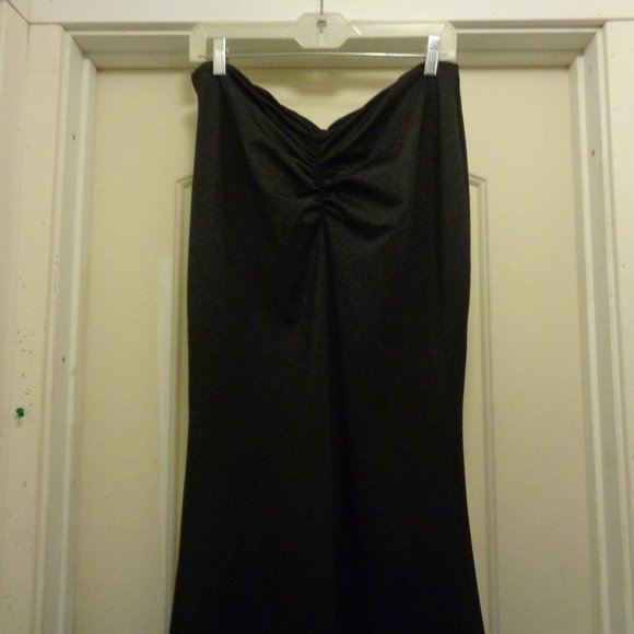 JAZZ AESTHETIC UNEMLELE STRETCHY BLK STRAPLESS GOWN DRESS W GATHERE BODI… - Picture 7 of 7